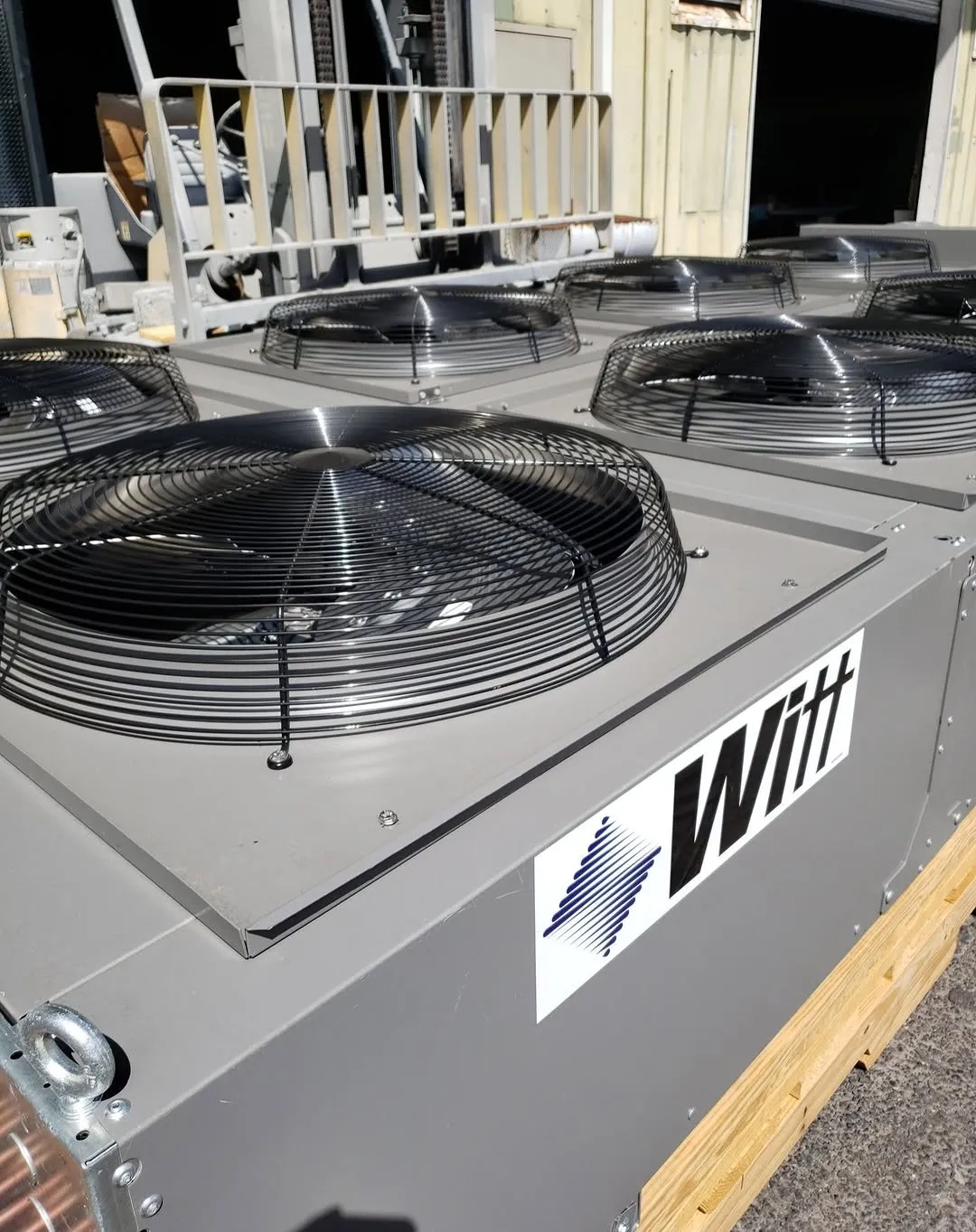 Completed bulk AC units after coating.
