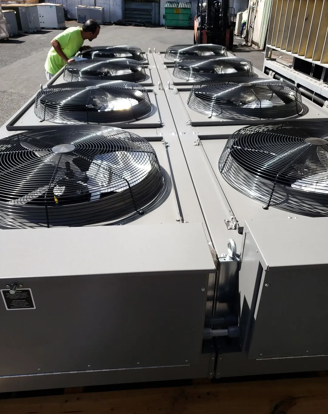 Bulk assembled AC units completed with protective coatings.